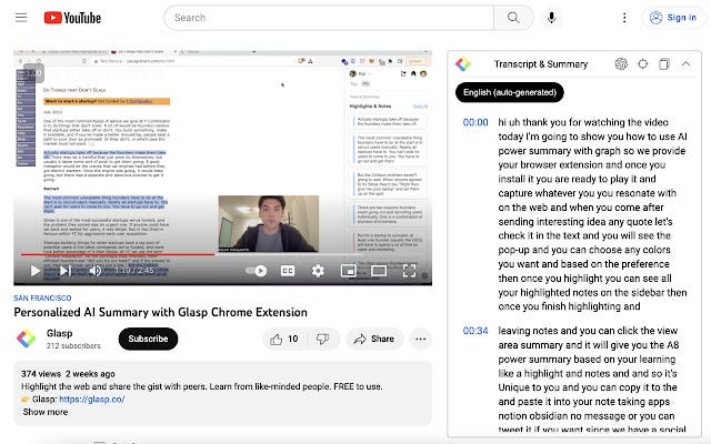 Efficiently summarize YouTube videos with AI