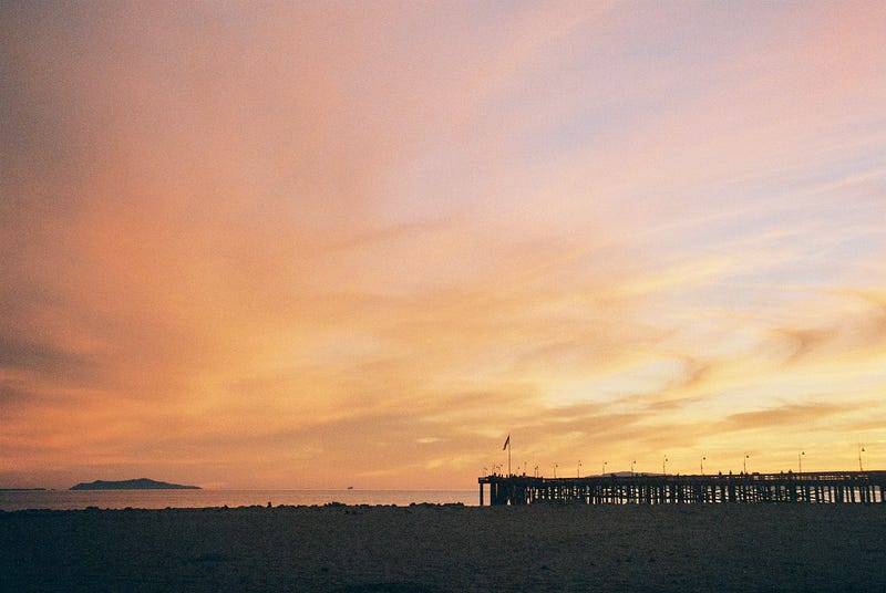 Vibrant sunset over the ocean