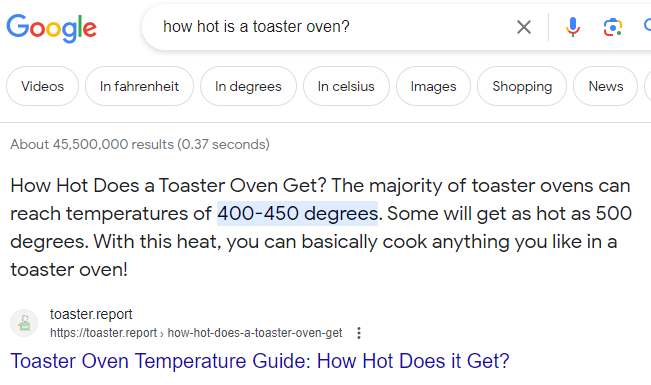 Image illustrating the heat of a toaster oven