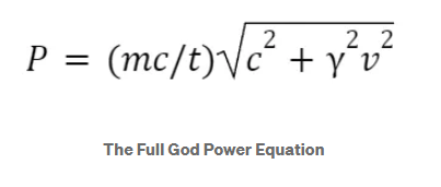 Mathematical equation discussing divine power