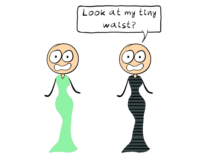 Dark striped dress comparison