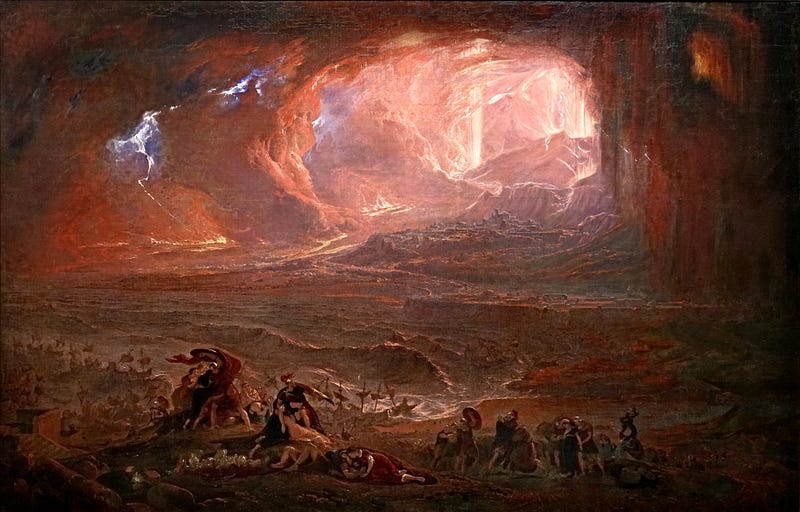 Artistic depiction of the eruption of Mount Vesuvius