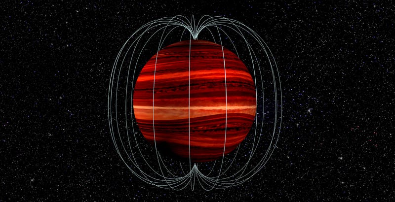 Brown dwarf's magnetic field and atmosphere