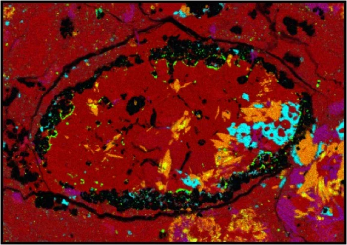 Micrograph of amphibole crystals