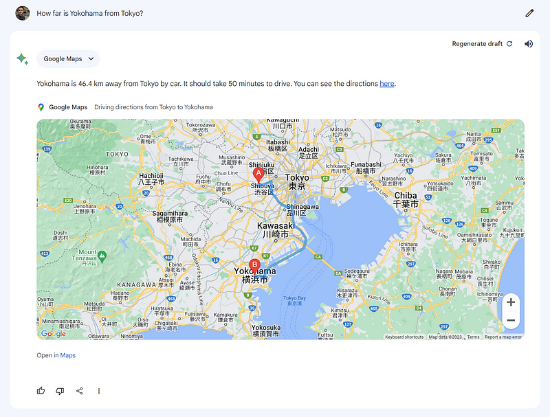 Distance Query with Google Maps Extension