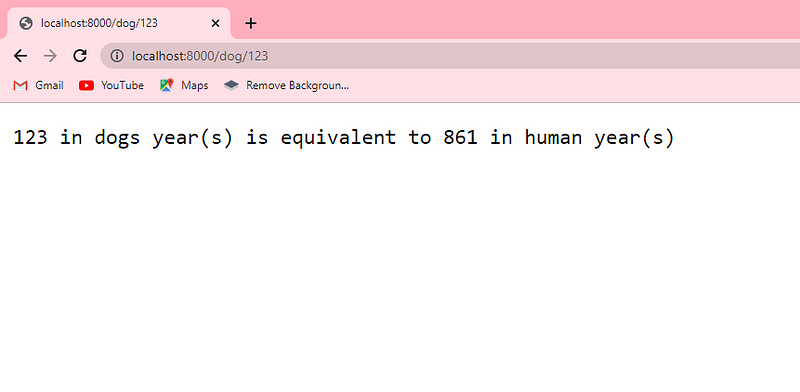 Accessing the /dog endpoint with a correct parameter