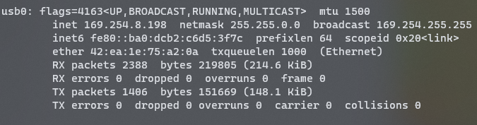 Successful static IP configuration