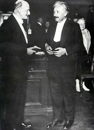 Einstein receiving the Nobel Prize