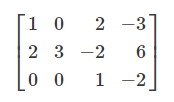 Initial matrix for row addition