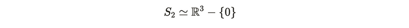 Topological representation of R³ minus origin