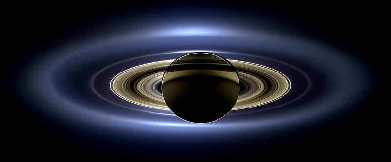 Saturn's Rings Shining Brightly