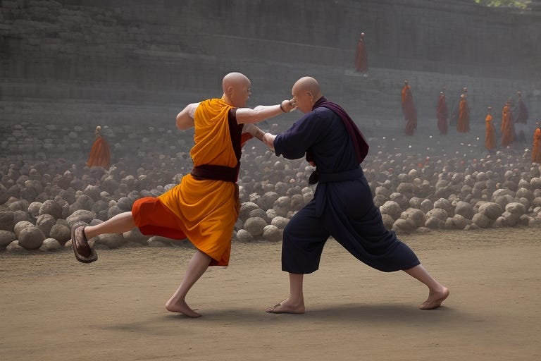 Christian Monk vs Buddhist Monk - AI Showdown