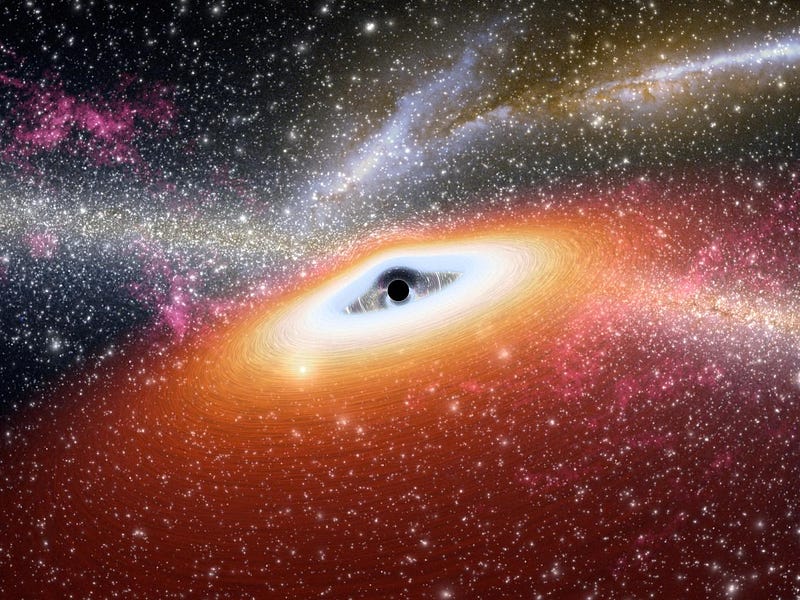 Supermassive black hole near a galaxy center