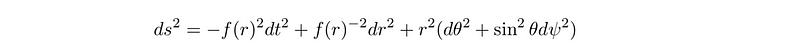 Structure of the assumed metric.