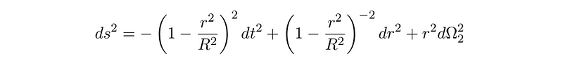 Final form of the metric for de Sitter spacetime.