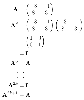 Result of substituting powers of A