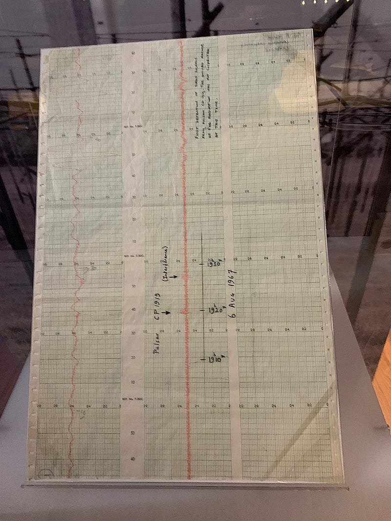 First identified pulsar data chart