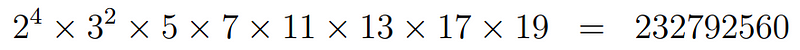 Product of primes for LCM calculation