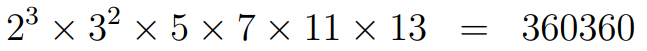 Smallest number divisible by 1 to 15