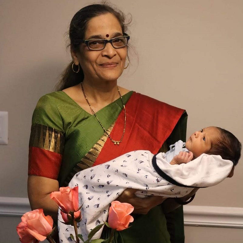 My Mother-in-law with my newborn son