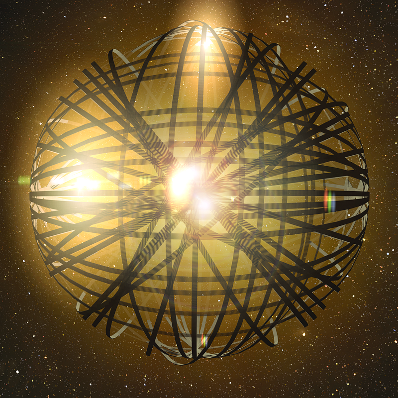 Partial Dyson swarm around the sun.